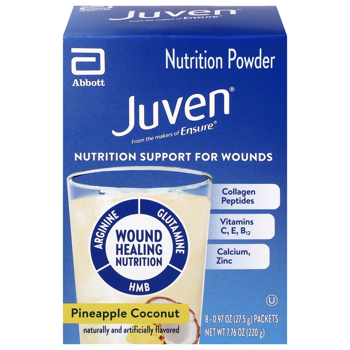 slide 1 of 16, Juven Pineapple Coconut Nutrition Powder - 8 - 0.97 oz Packets, 8 ct