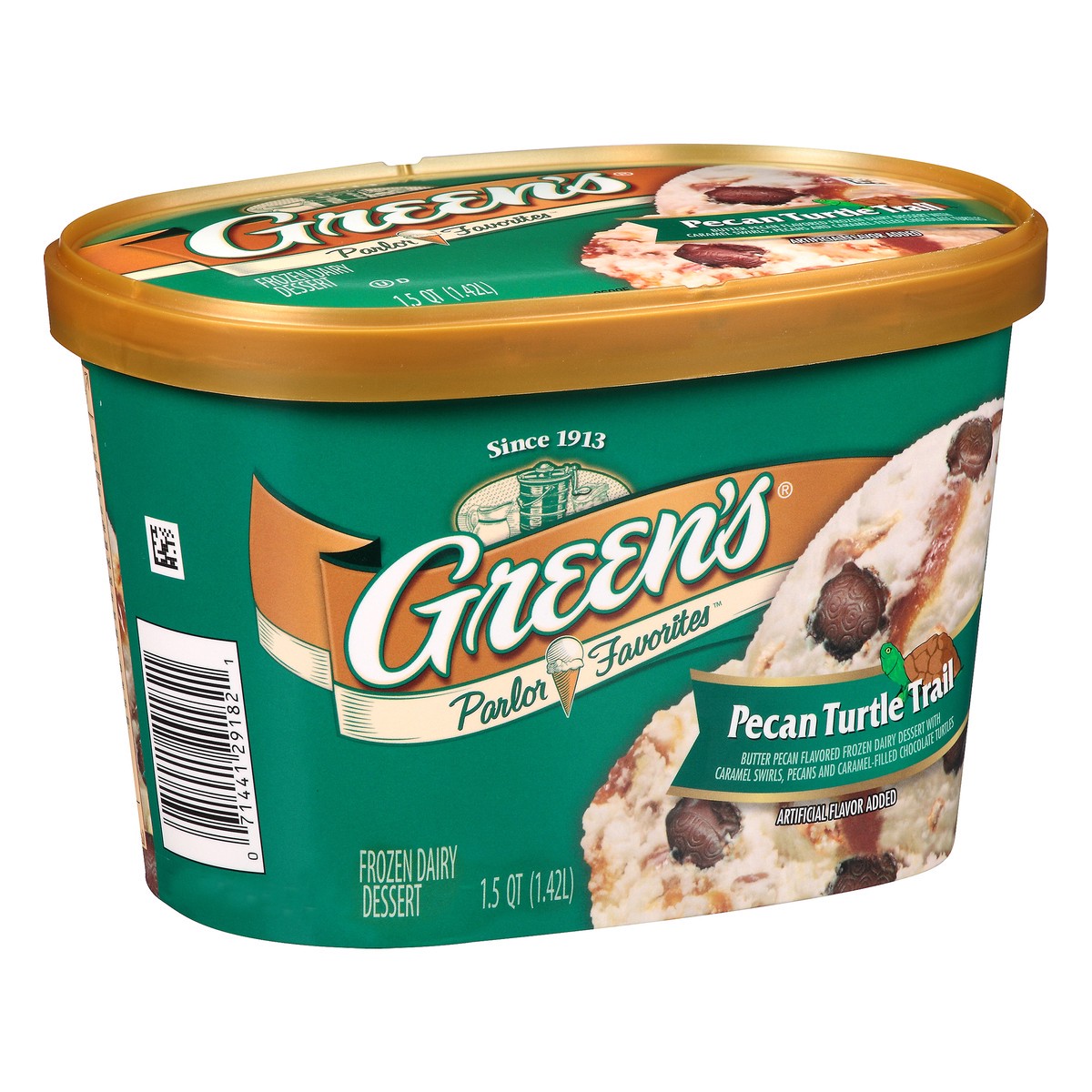 slide 8 of 10, Green's Pecan Turtle Trail Frozen Dairy Dessert, 1.5 Quarts, 1.5 qt