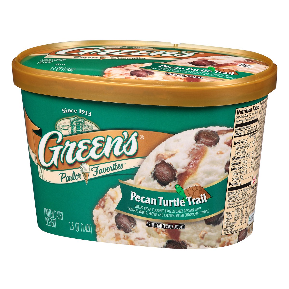 slide 10 of 10, Green's Pecan Turtle Trail Frozen Dairy Dessert, 1.5 Quarts, 1.5 qt