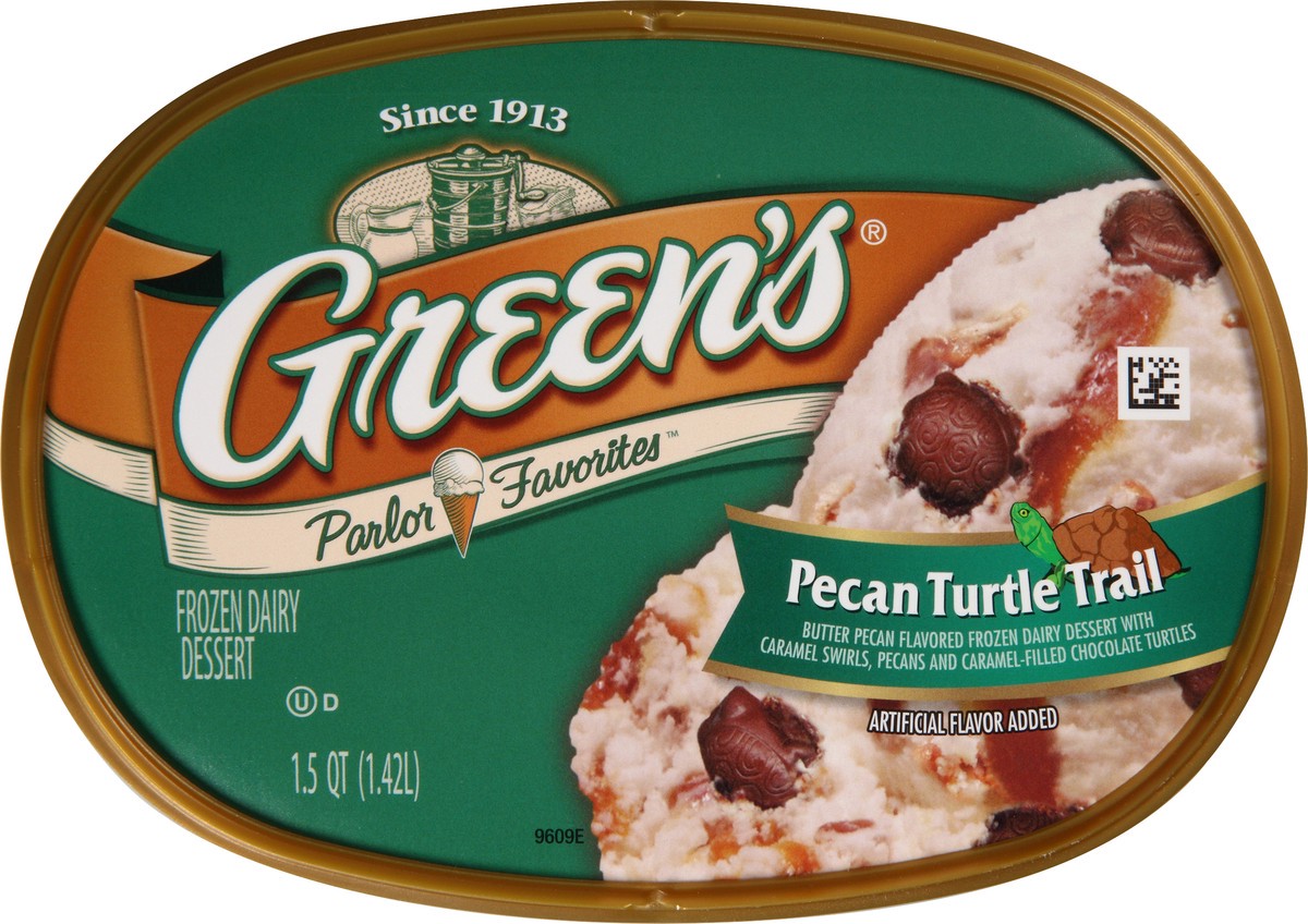 slide 9 of 10, Green's Pecan Turtle Trail Frozen Dairy Dessert, 1.5 Quarts, 1.5 qt