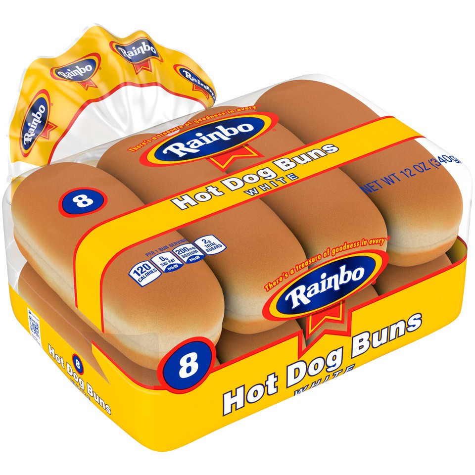 slide 3 of 9, Rainbo Cluster White Hot Dog Buns 8 Ct 12 Oz, 8 ct