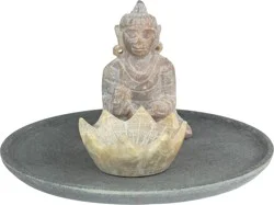 Windrose Buddha Plate with Lotus - Soapstone