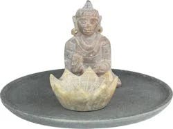 Windrose Buddha Plate with Lotus - Soapstone
