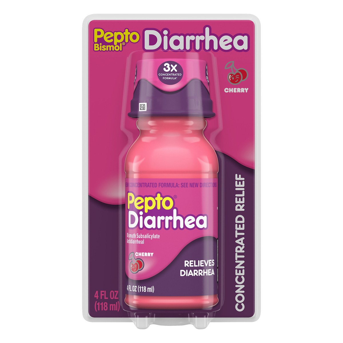 slide 1 of 1, Pepto-Bismol Bismol Cherry Diarrhea Liquid, 4 oz