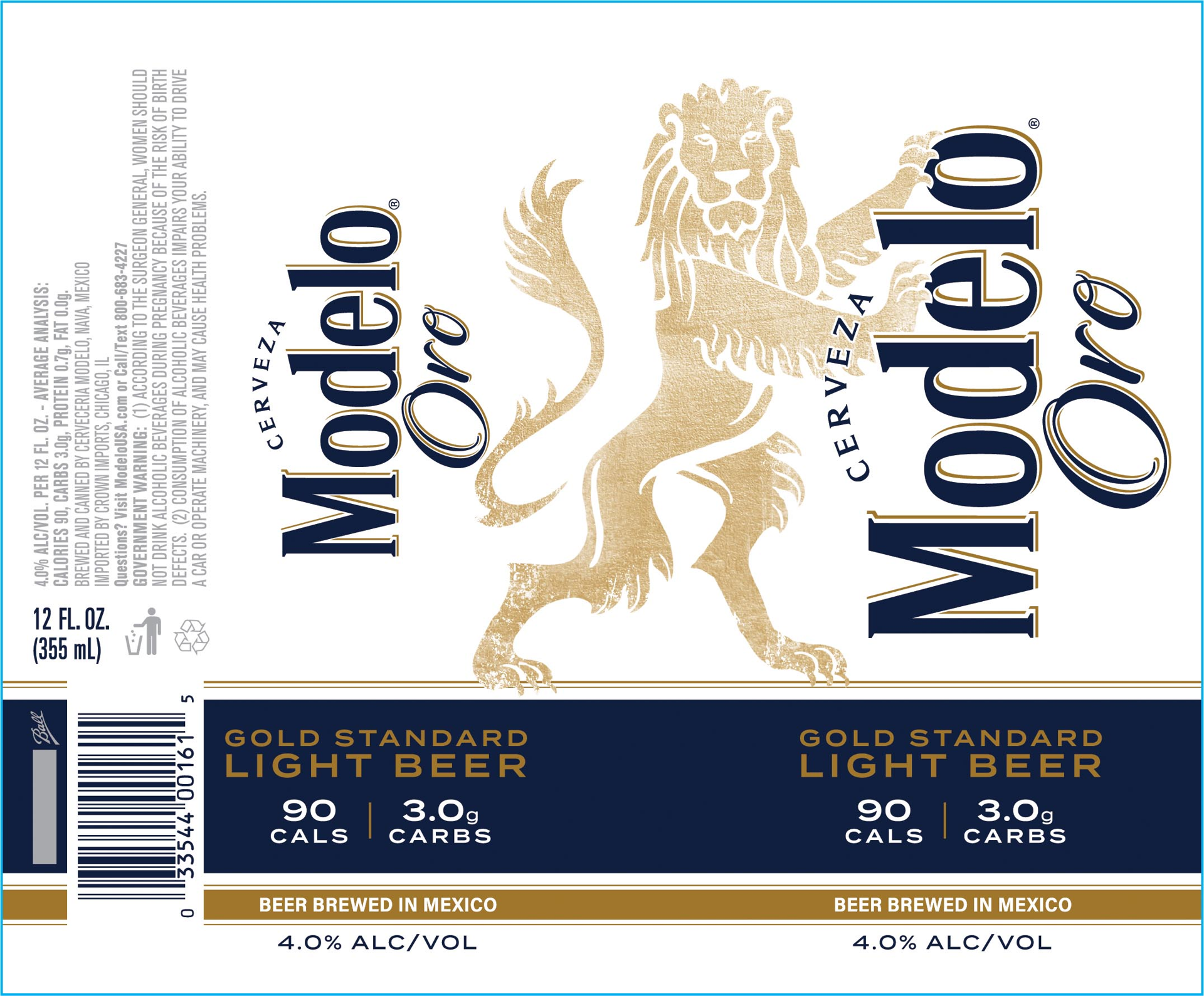 slide 7 of 7, Modelo Oro Mexican Lager Import Light Beer, 12 fl. oz. Single Beer Can, 4.0% ABV, 12 fl oz