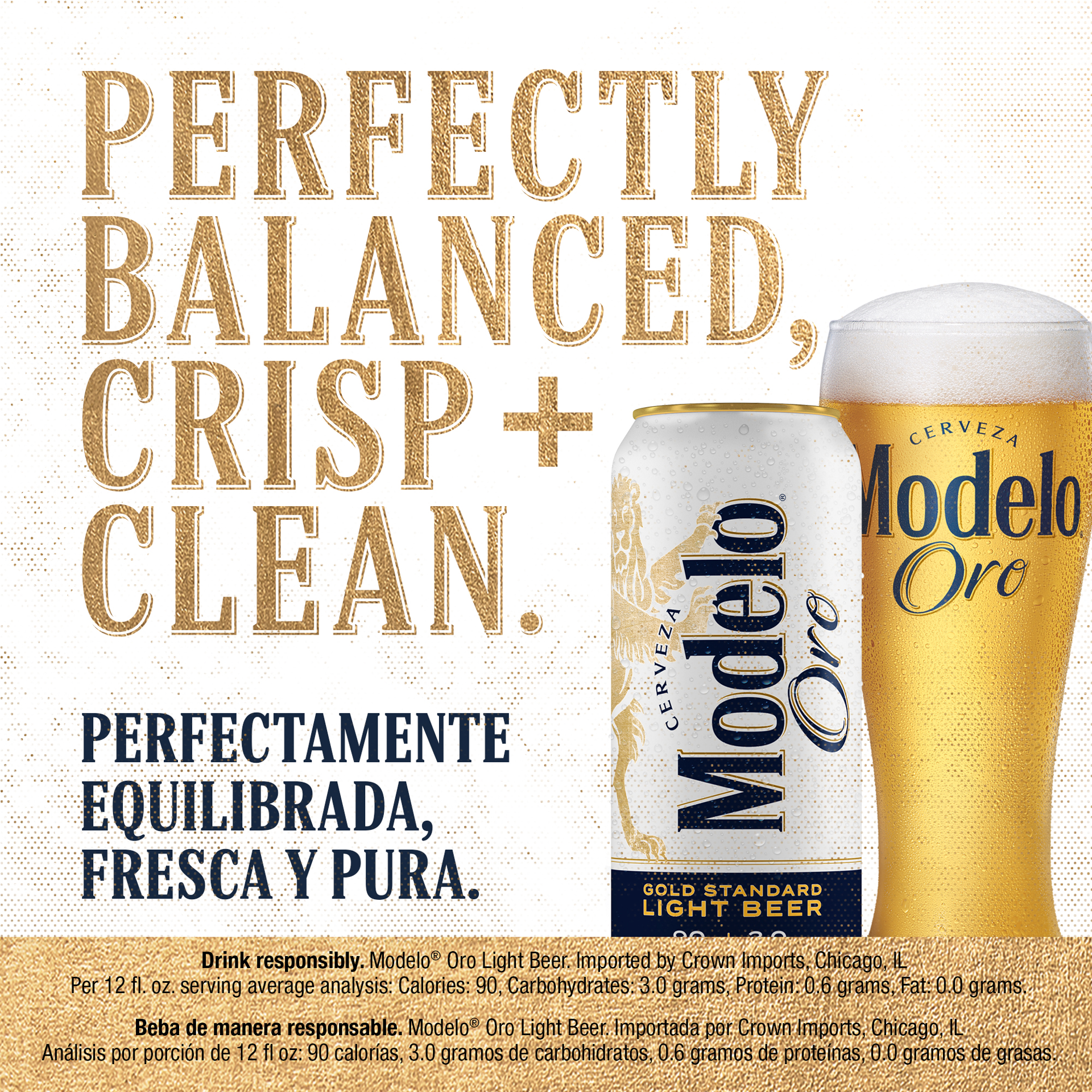 slide 2 of 7, Modelo Oro Mexican Lager Import Light Beer, 12 fl. oz. Single Beer Can, 4.0% ABV, 12 fl oz