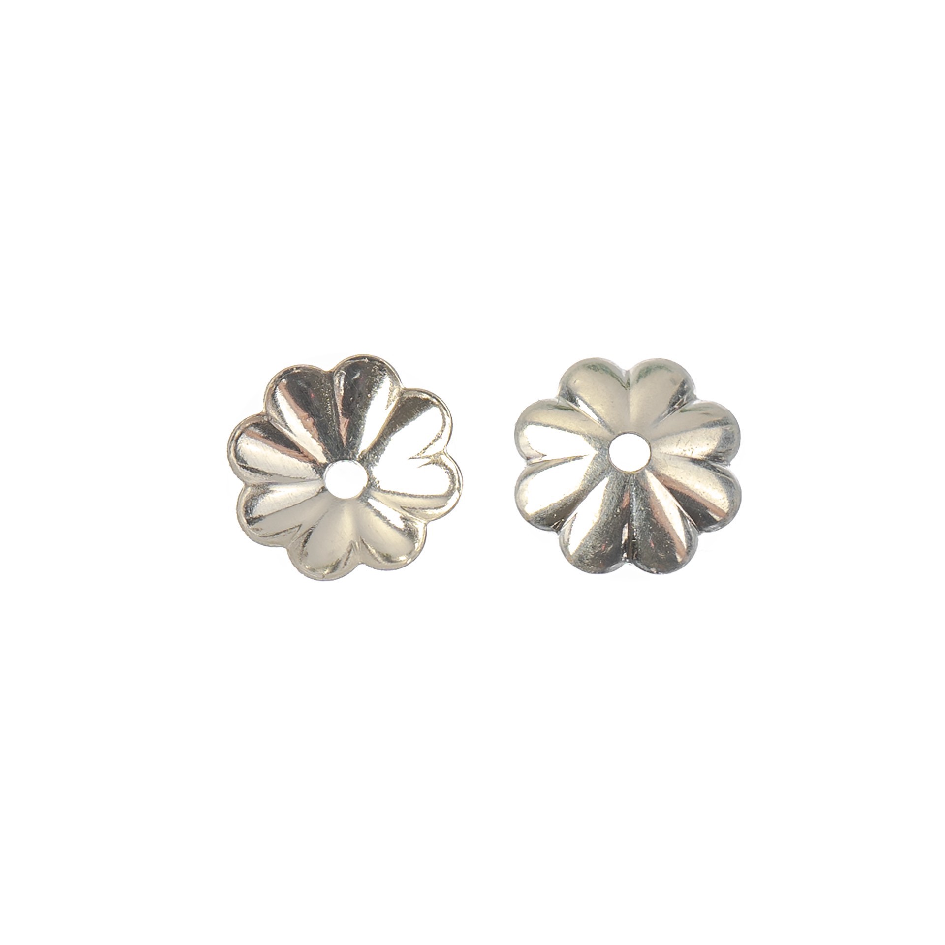 slide 3 of 3, 6mm Sterling Silver Flower Beadcap Findings, 6ct. By Bead Landing, 6 mm