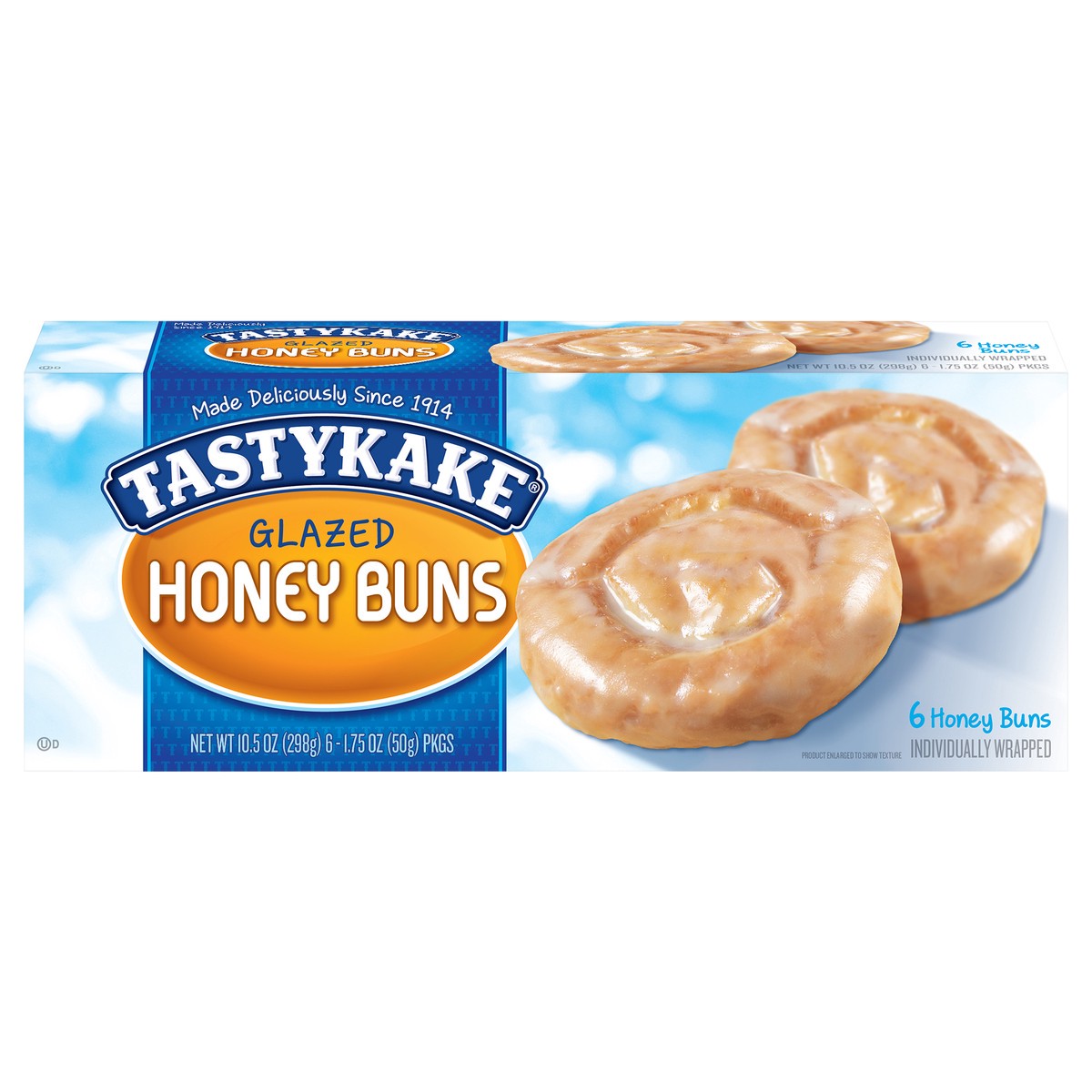 slide 1 of 1, Tastykake® Glazed Honey Buns 6-1.75 oz. Packs, 6 ct