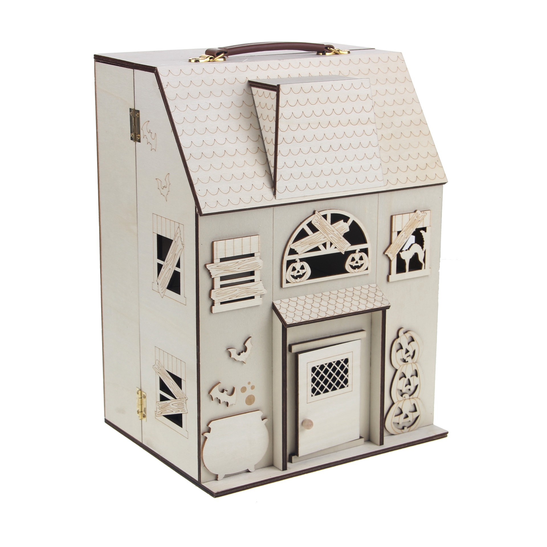 slide 3 of 5, 12.25" Diy Haunted Dollhouse Wood Decor By Make Market, 12.25 in