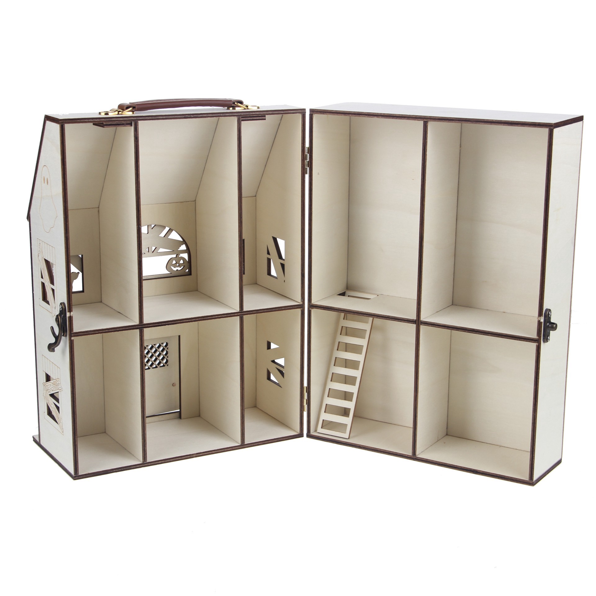 slide 2 of 5, 12.25" Diy Haunted Dollhouse Wood Decor By Make Market, 12.25 in