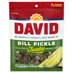 David Roasted and Salted Dill Pickle Jumbo Sunflower Seeds, Keto Friendly Snack, 5.25 oz. Bag