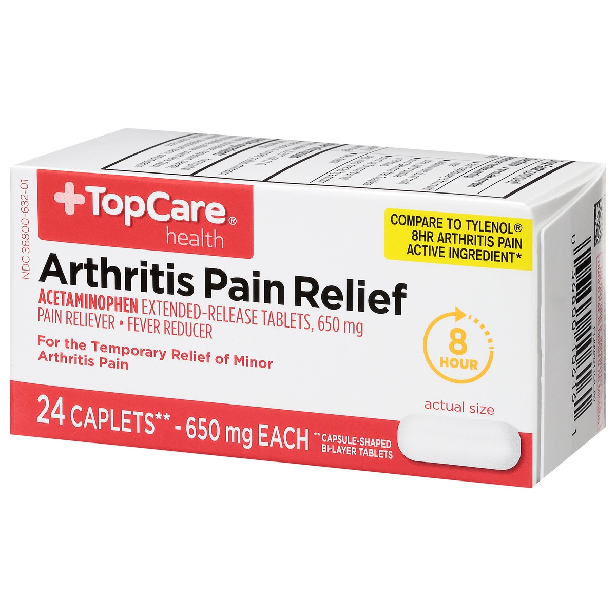 slide 3 of 9, TopCare Arthritis Relief 650Mg, 24 ct