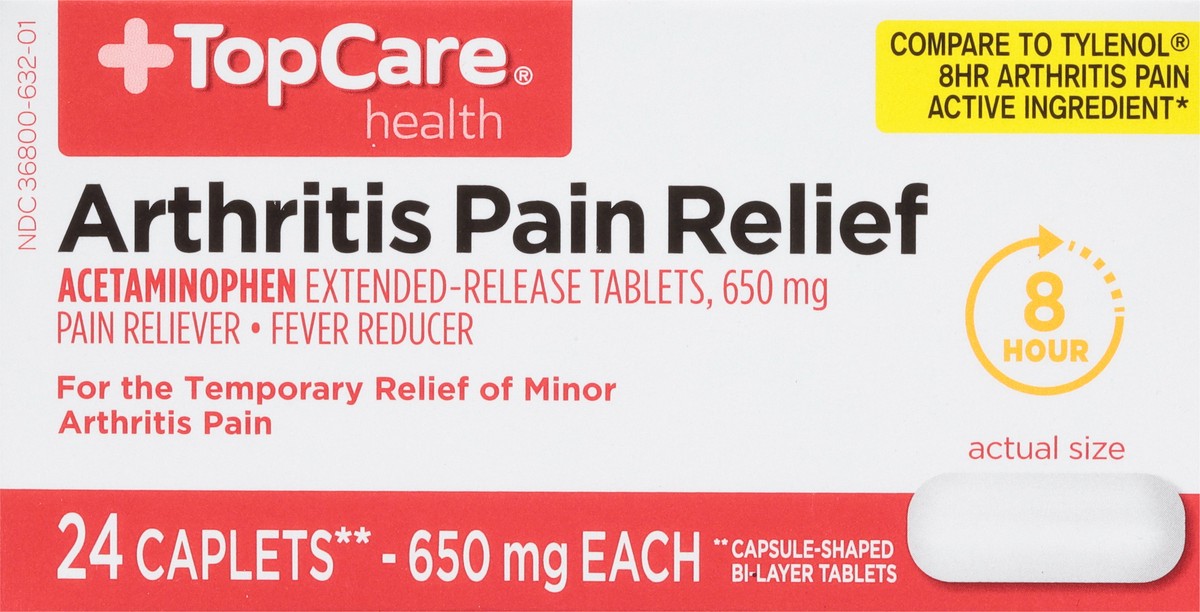 slide 5 of 9, TopCare Arthritis Relief 650Mg, 24 ct