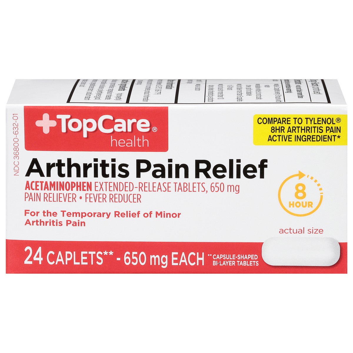 slide 1 of 9, TopCare Arthritis Relief 650Mg, 24 ct