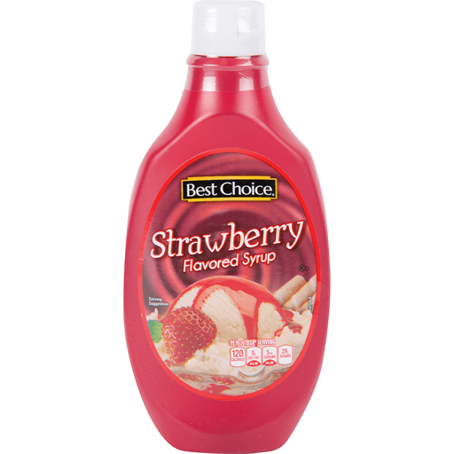 slide 1 of 1, Best Choice Squeeze Strawberry Syrup, 22 oz