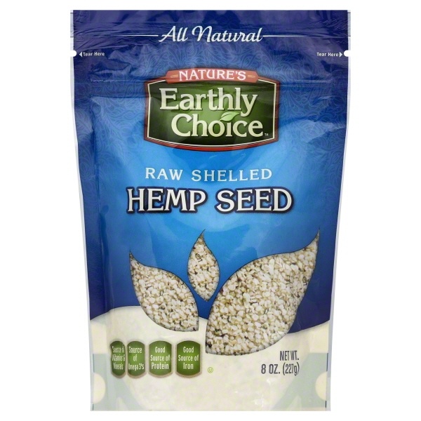 slide 1 of 1, Nature's Earthly Choice Raw Shelled Hemp Seed, 8 oz