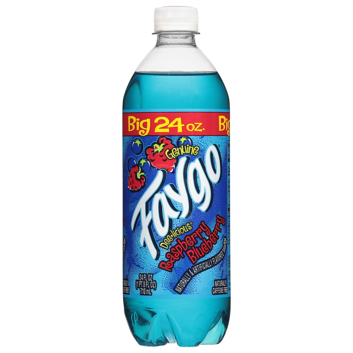 slide 4 of 4, Faygo Deelicious Raspberry Blueberry Soda 24 fl oz, 24 oz