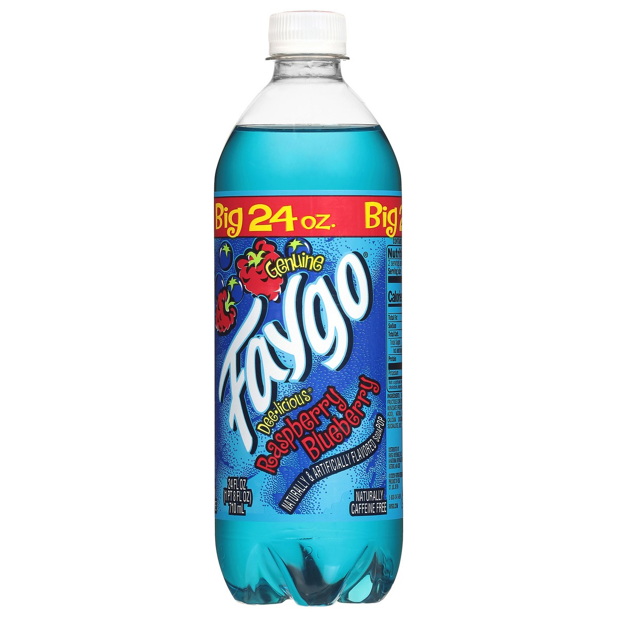 slide 2 of 4, Faygo Deelicious Raspberry Blueberry Soda 24 fl oz, 24 oz
