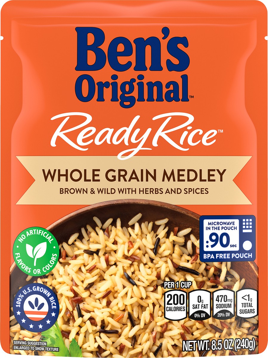 slide 10 of 13, Ben's Original Ben´s Original READY RICE WHOLE GRAIN MEDLEY, Brown & Wild pouch, 8.5 oz