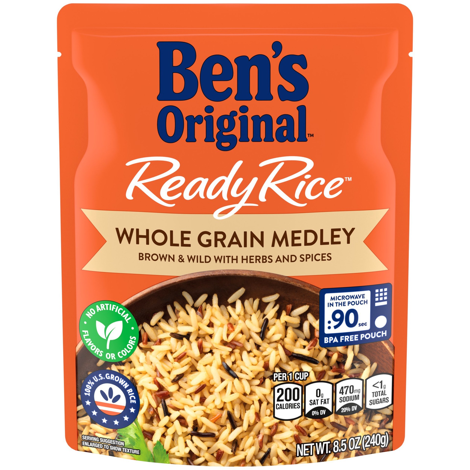 slide 1 of 13, Ben's Original Ben´s Original READY RICE WHOLE GRAIN MEDLEY, Brown & Wild pouch, 8.5 oz