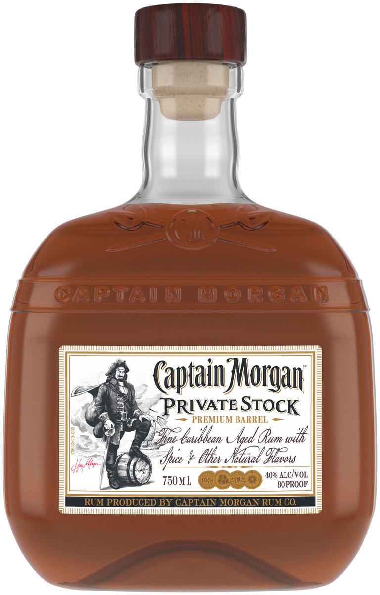 slide 1 of 3, Captain Morgan Private Stock Rum, 750 ml