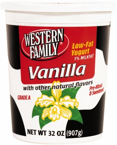 slide 1 of 1, Western Family Low Fat Vanilla Yogurt, 32 oz