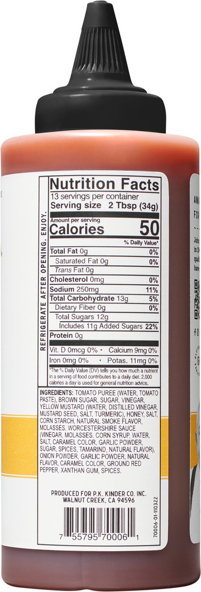 slide 4 of 6, Kinder's Honey Bbq Sauce, 15.5 fl oz