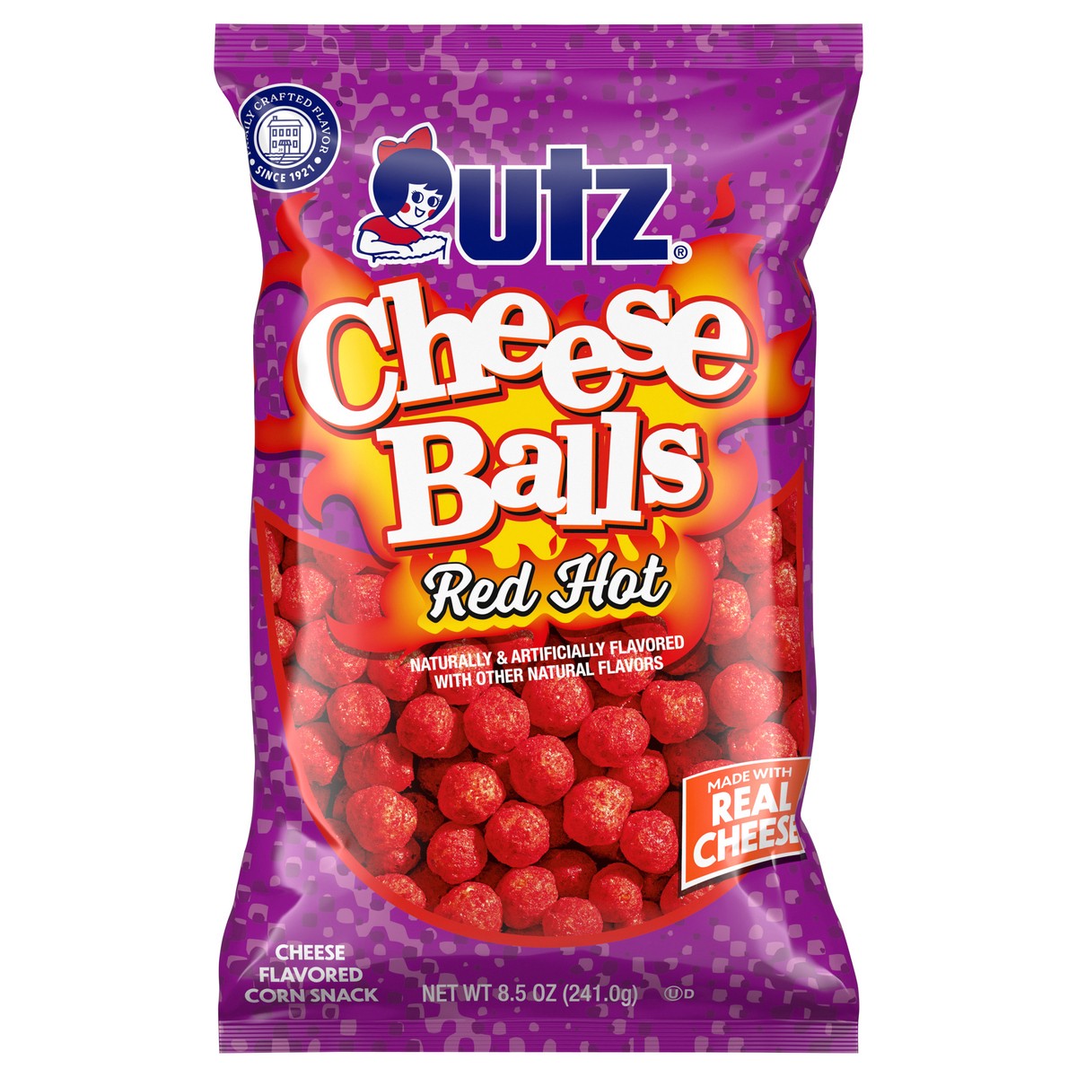 slide 1 of 9, Utz 8.5 oz Utz Red Hot Cheddar Cheese Balls, 8.5 oz