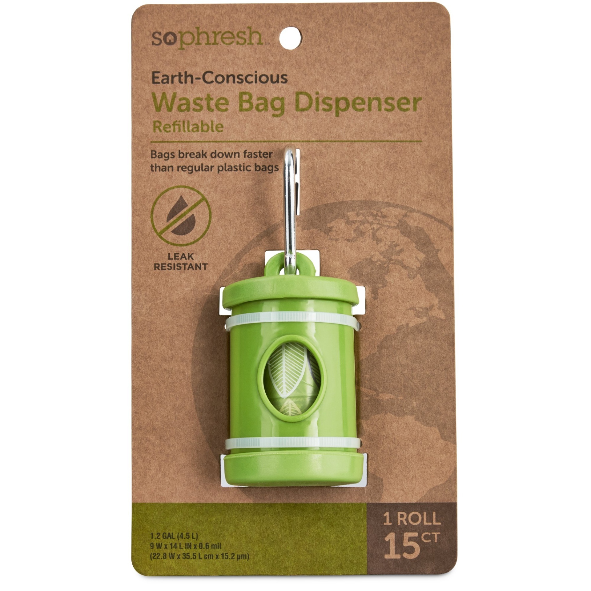 slide 1 of 1, So Phresh Earth-Conscious Dog Waste Bag Dispenser, 1 ct