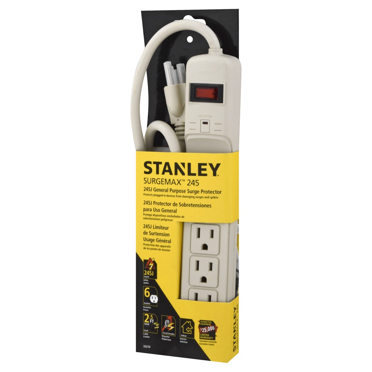 slide 6 of 9, Stanley Surge Max 6 Outlet Suppressor, 1 ct