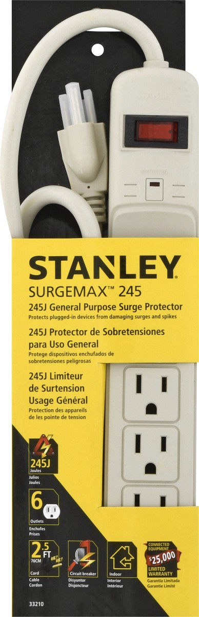 slide 1 of 9, Stanley Surge Max 6 Outlet Suppressor, 1 ct