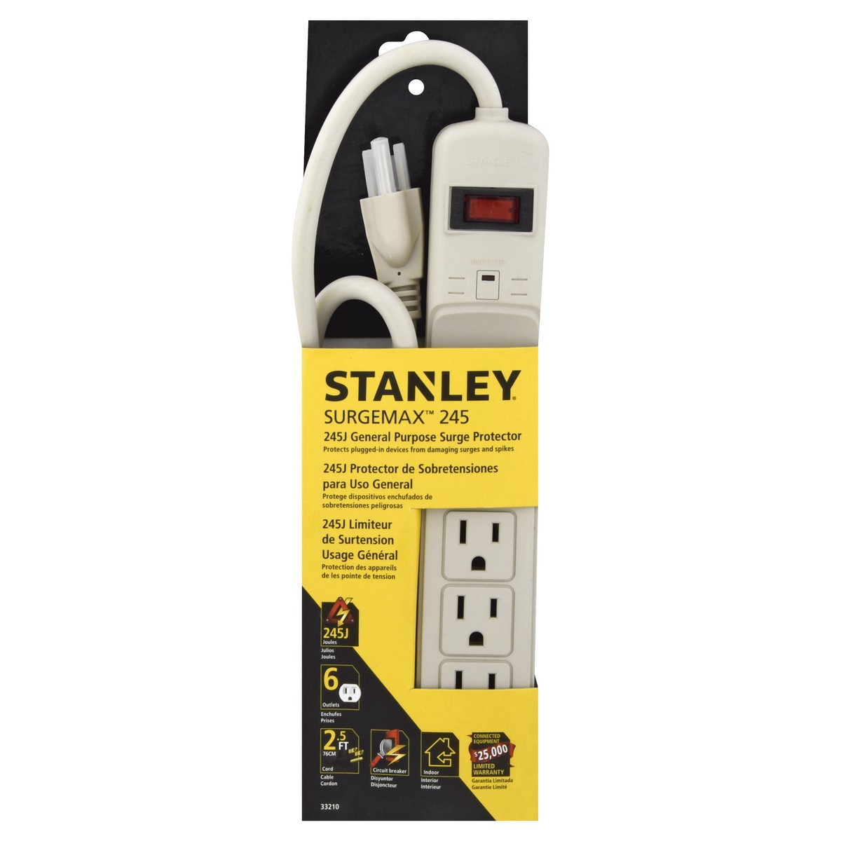 slide 2 of 9, Stanley Surge Max 6 Outlet Suppressor, 1 ct