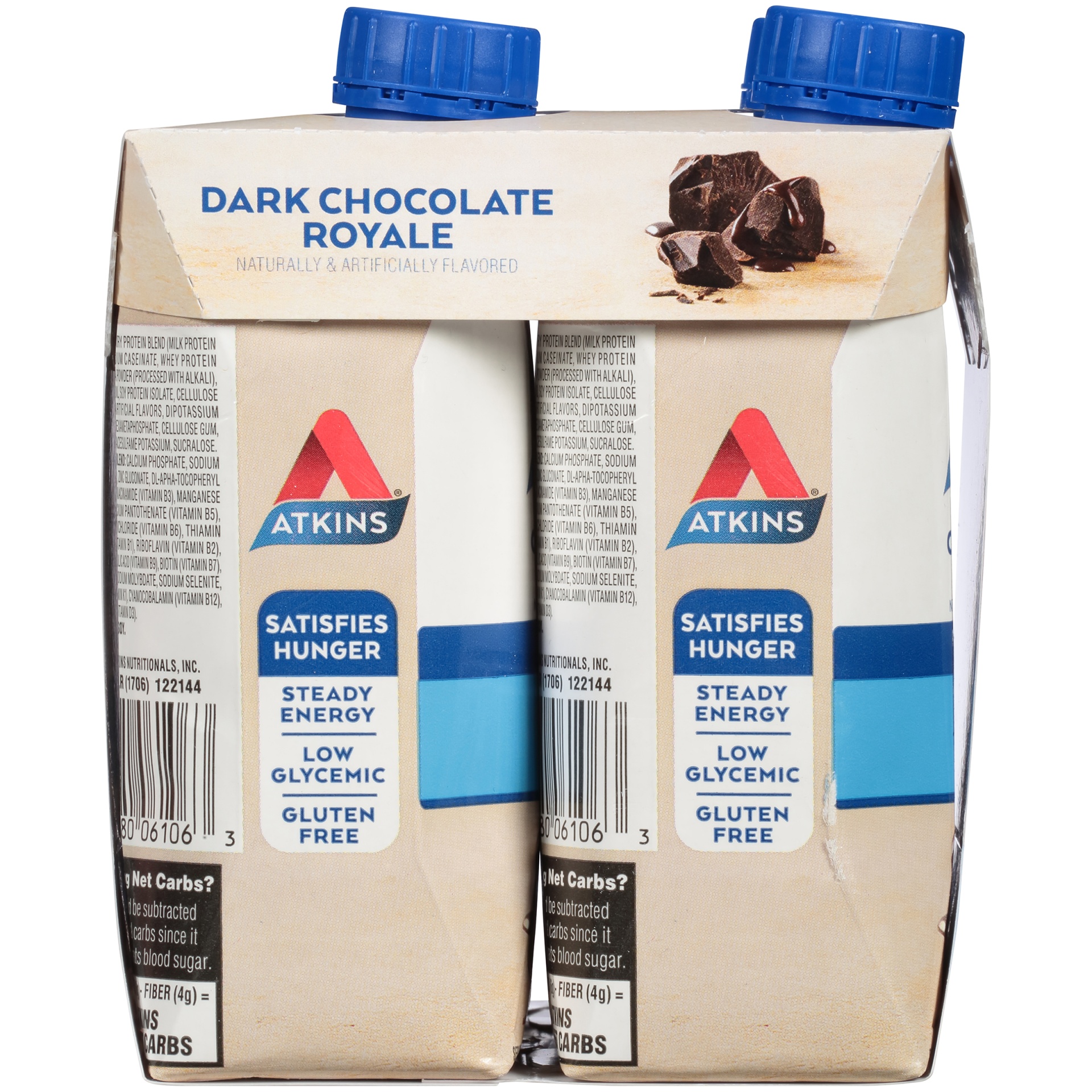 slide 4 of 8, Atkins Royale Shake - Dark Chocolate, 4 ct; 11 fl oz
