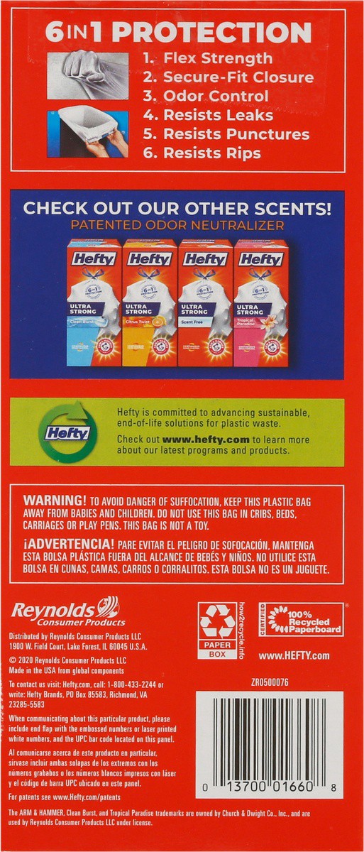 slide 5 of 9, Hefty Ultra Strong Tall Kitchen 13 Gallon Lavender & Sweet Vanilla Drawstring Bags Mega Pack 80 ea, 80 ct