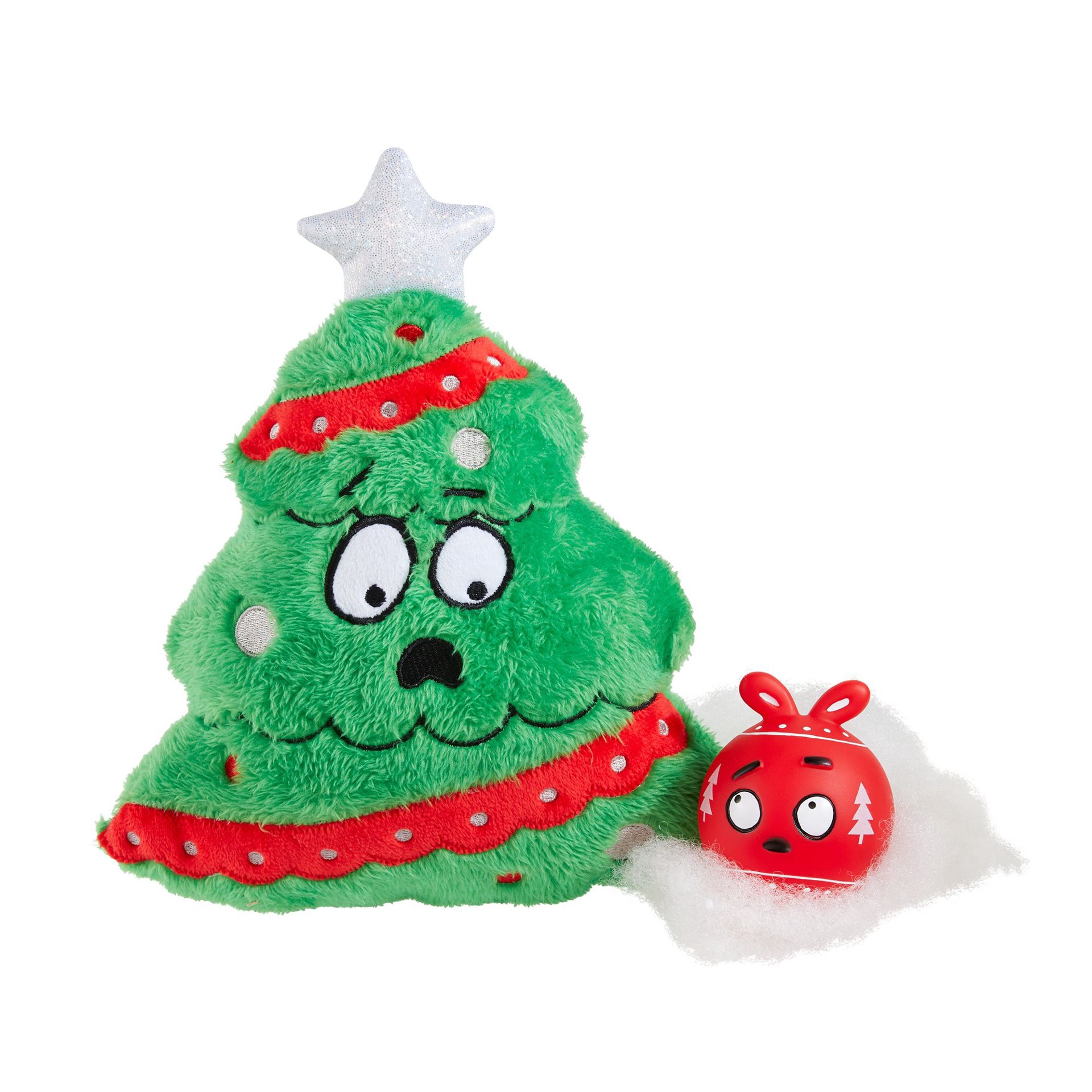 slide 1 of 1, OMG! SURPRISE Holiday Tricked Out Tree with Ornament 2 Toys In 1 Dog Toy - Plush, Squeaker, 1 ct