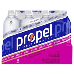 Propel Electrolyte Water Beverage, Zero Sugar, Berry, 12 Pack