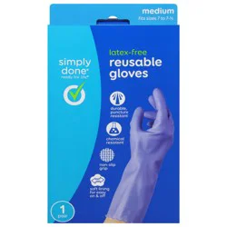 Simply Done Latex-Free Reusable Gloves, Medium, 1 pair