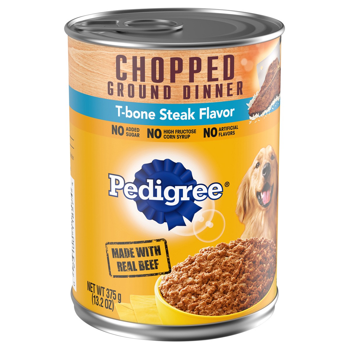 slide 4 of 6, Pedigree Chopped Ground Dinner T-Bone Steak Flavor Food for Dogs 13.2 oz, 13.2 oz