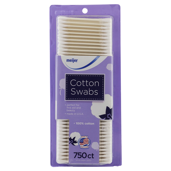 slide 1 of 1, Meijer Cotton Swabs, 750 ct