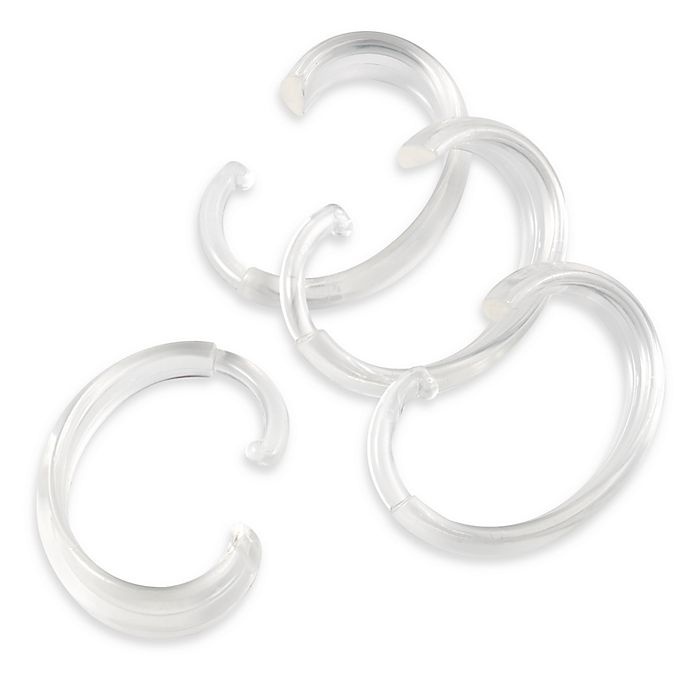 slide 1 of 1, DwellStudio Effortless Clear Shower Curtain Hooks, 12 ct