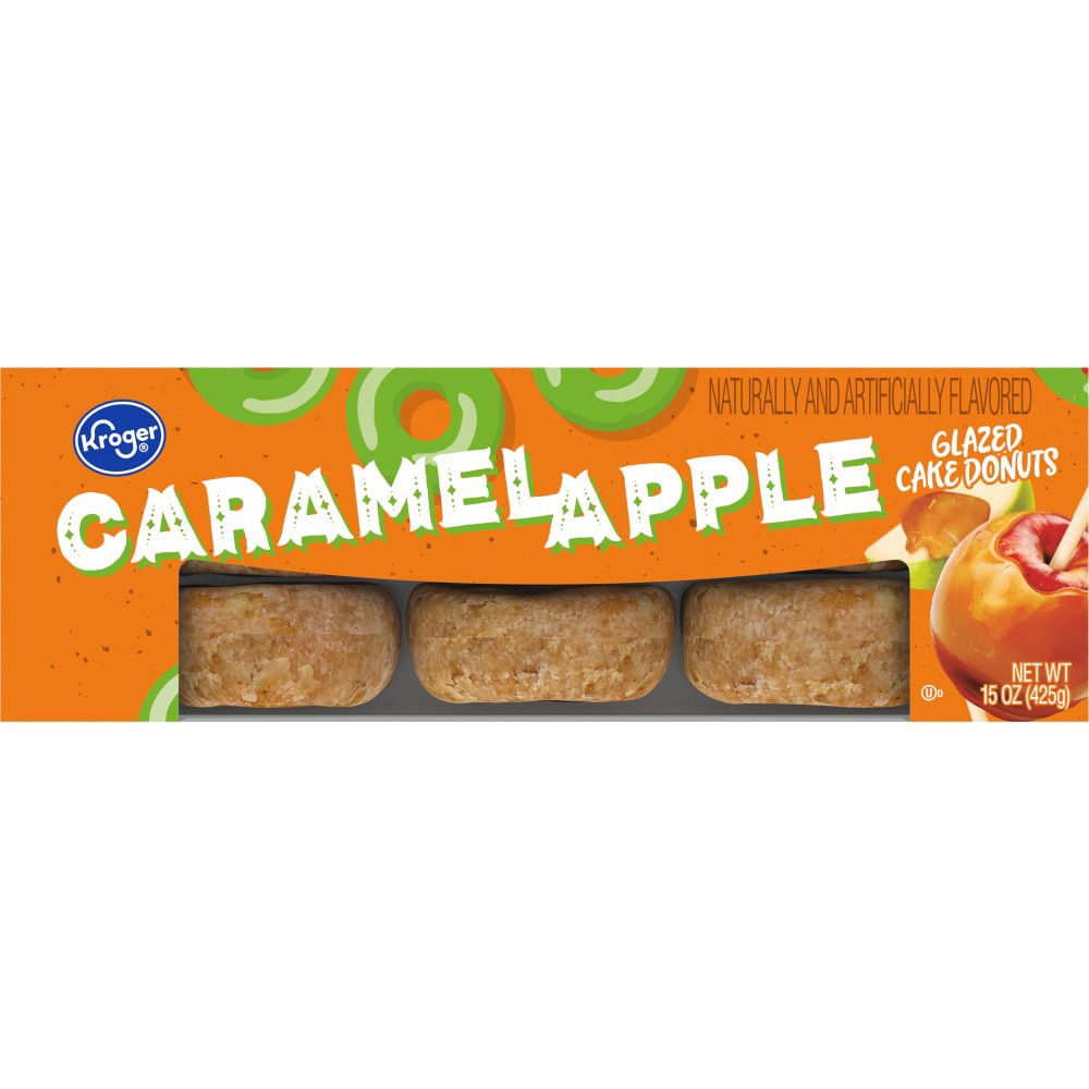 slide 2 of 7, Kroger Caramel Apple Glazed Cake Donuts - 6 ct; 2.5 oz, 6 ct; 2.5 oz