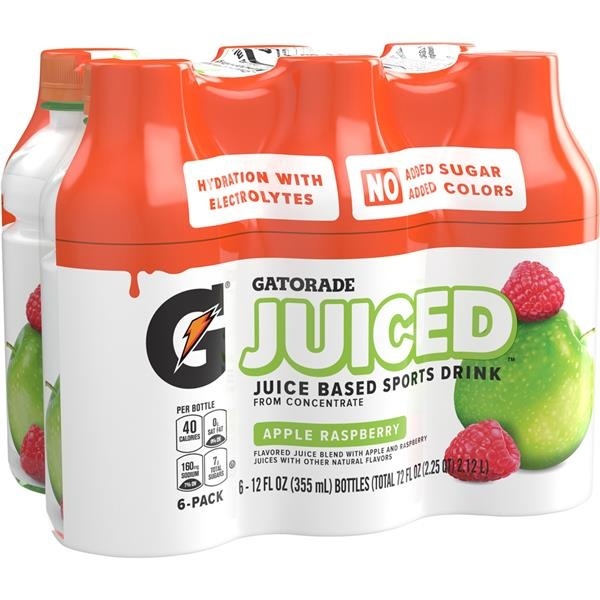 Gatorade Juiced Apple Raspberry Juice Based Sports Drink 6 ct; 12 fl oz
