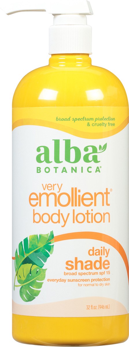 slide 4 of 7, Alba Botanica Very Emollient Daily Shade Broad Spectrum SPF 15 Body Lotion 32 fl oz, 32 fl oz