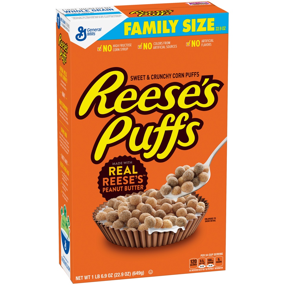 slide 1 of 1, General Mills Reese's Peanut Butter Puffs Cereal, 22.9 oz