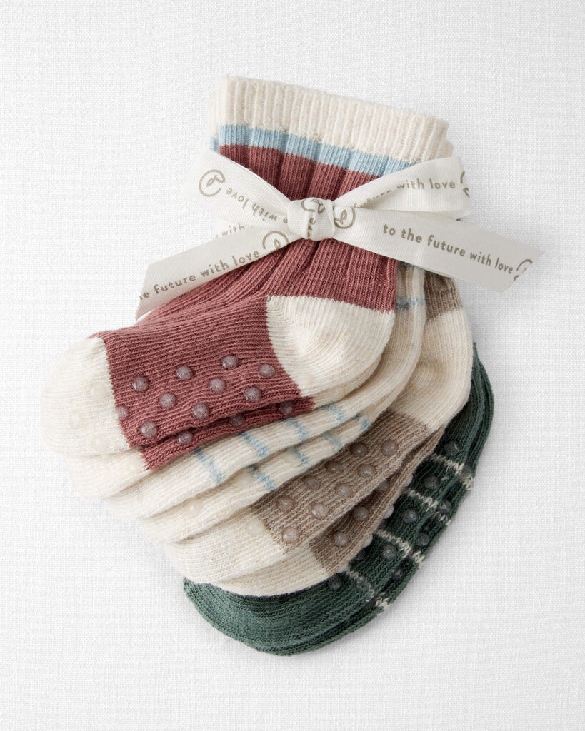 slide 2 of 2, Littleplanet Baby 4-Pack No-Slip Socks Made with Organic Cotton Multi 0-3, 1 ct