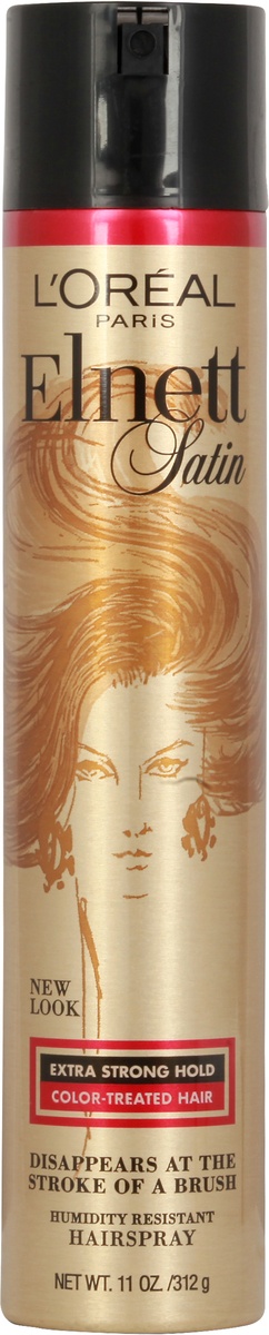 slide 6 of 8, L'Oréal Elnett Satin Hairspray Extra Strong Hold With UV Filter, 11 oz