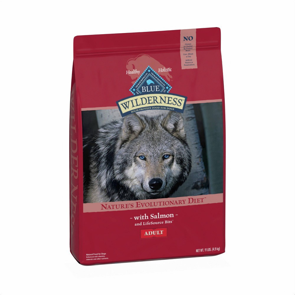 slide 2 of 10, Blue Buffalo Wilderness High Protein, Natural Adult Dry Dog Food, Salmon 11-lb, 11 lb