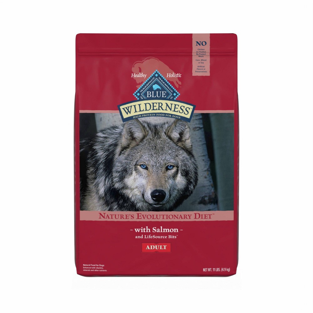 slide 10 of 10, Blue Buffalo Wilderness High Protein, Natural Adult Dry Dog Food, Salmon 11-lb, 11 lb