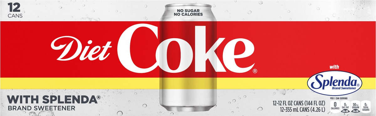 slide 7 of 11, Coca-Cola Diet Coke/Splenda Cans, 12 ct; 12 fl oz