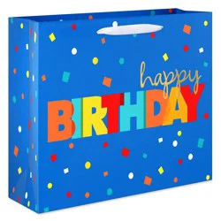 American Greetings Blue Happy Birthday Horizontal Gift Bag